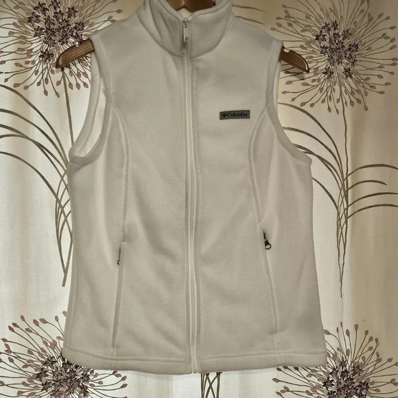 Columbia Vest White Zippered Wmns Sz Medium - Picture 1 of 6